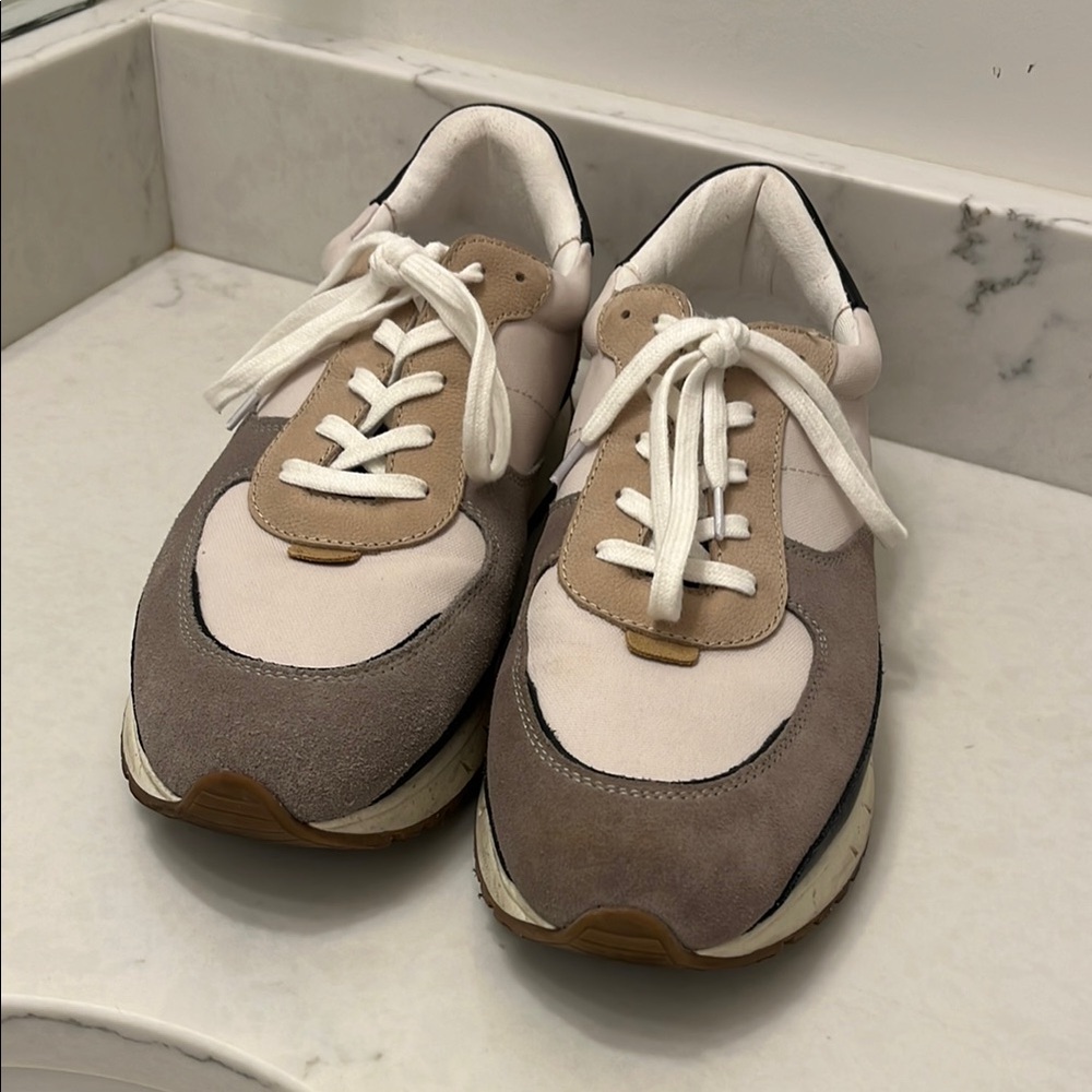 Stylish Beige and White Sneakers